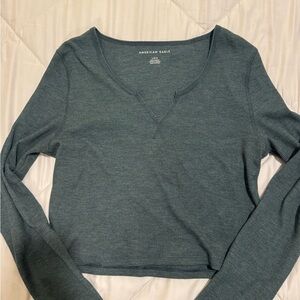 American Eagle Outfitters Teal Long Sleeve Tee